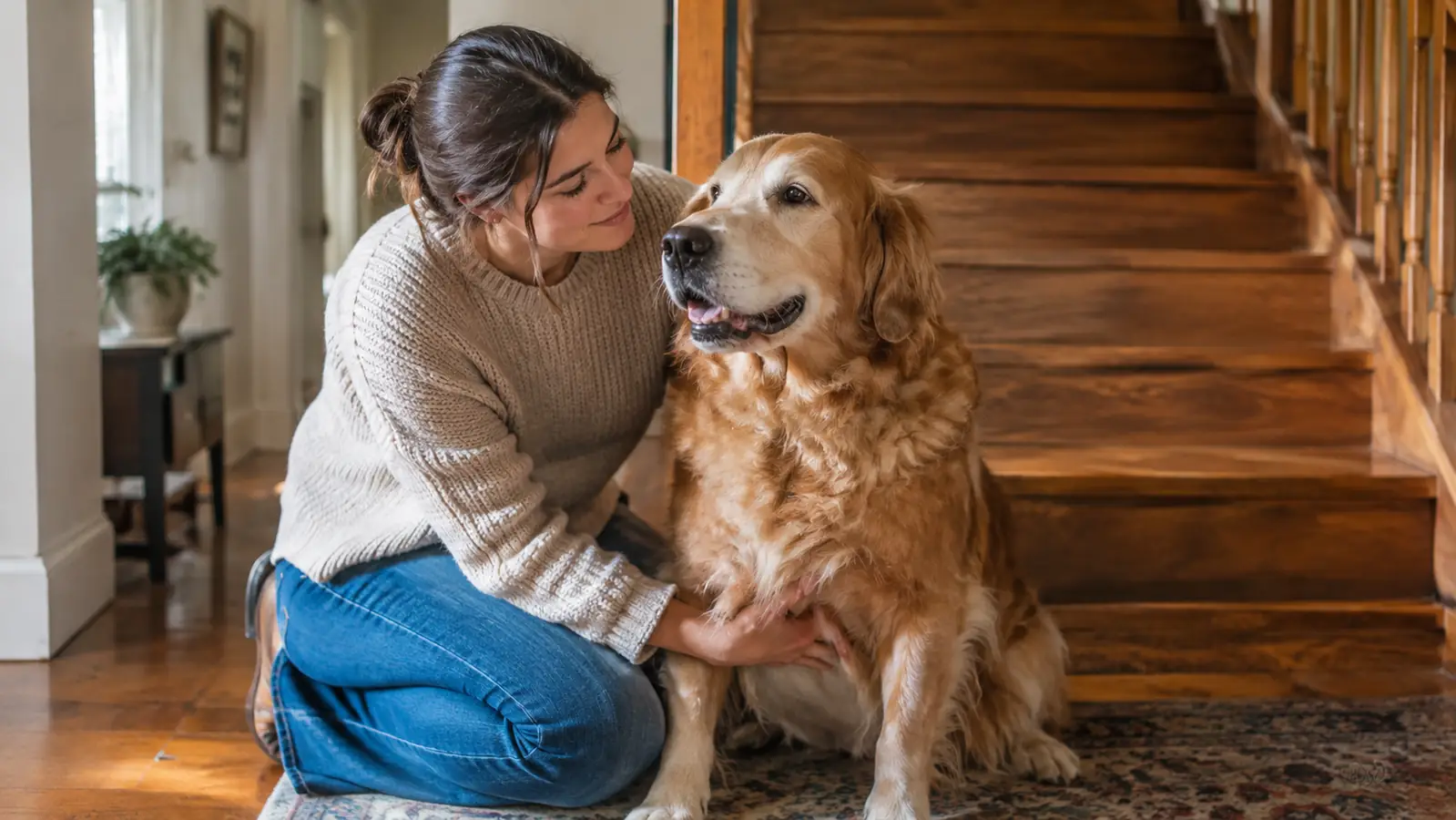 How to Help a Senior Dog Up Stairs with a Lift Harness